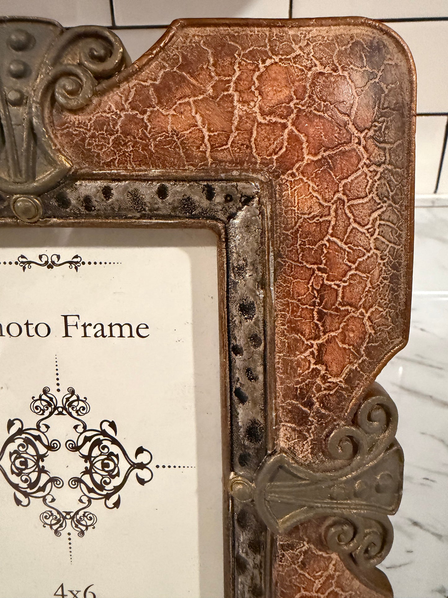 Vintage-Style Ornate Picture Frame | Bronze-Copper Finish | 4x6 Photo Holder