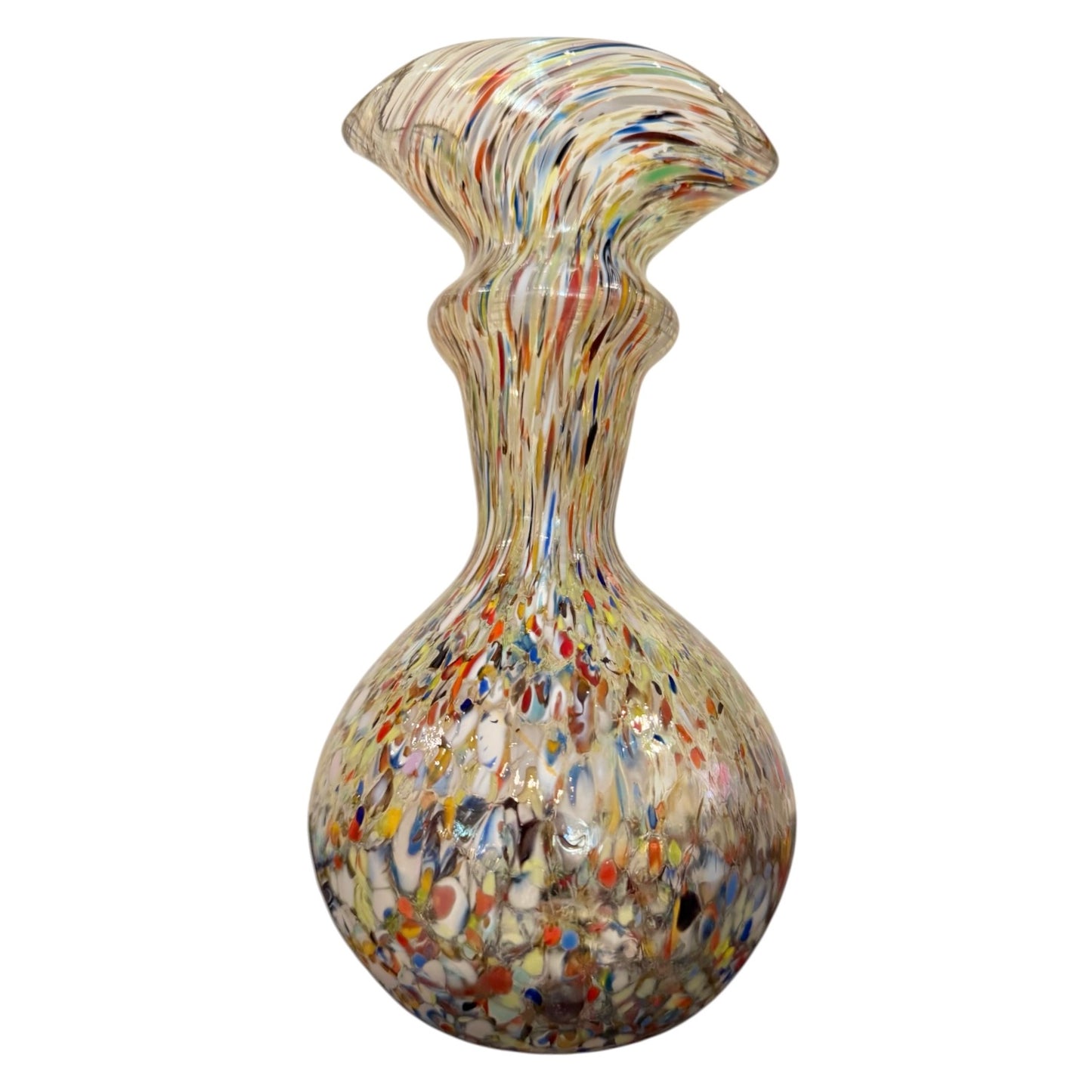 Murano Hand-Blown Art Glass Confetti Swirl Vase (Vetreria Riunite Vecchia Murano)