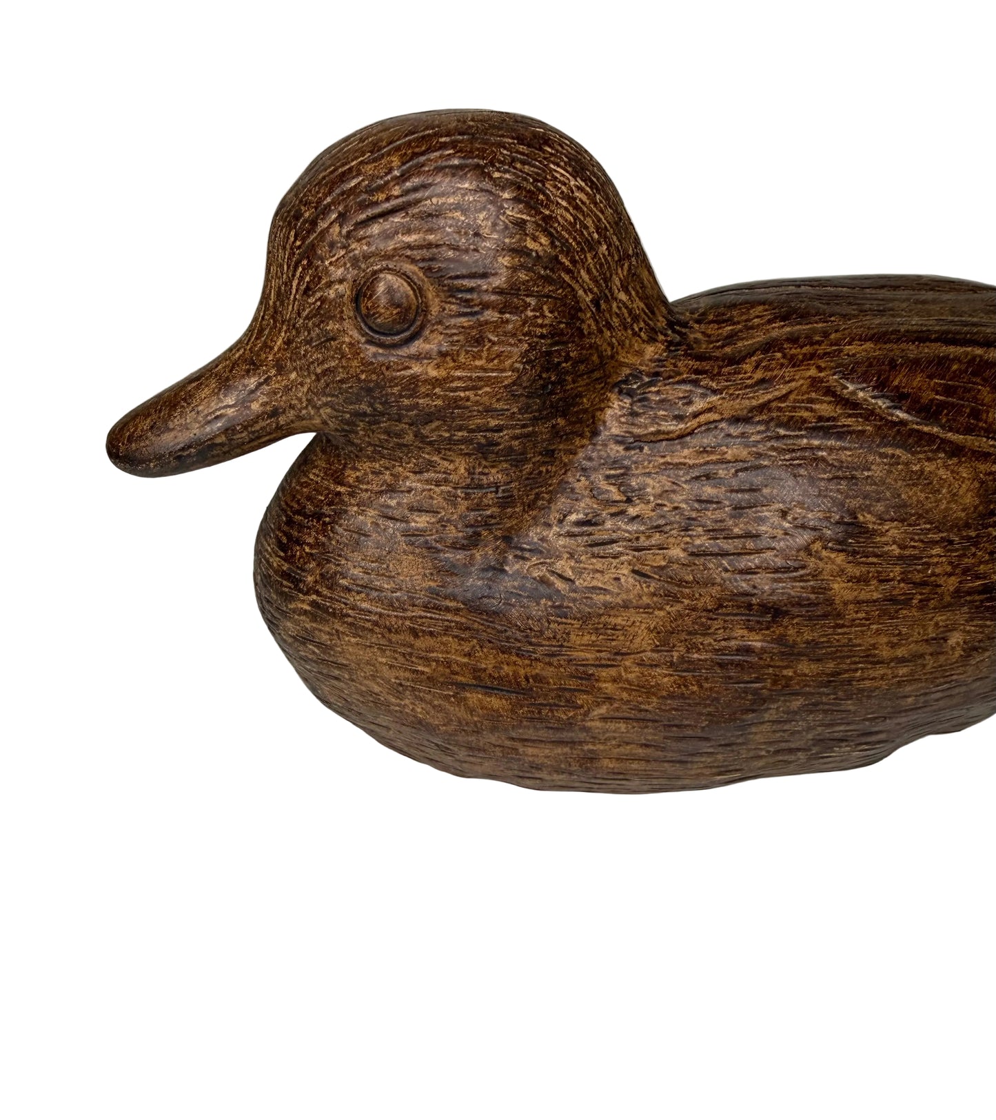 Vintage Style Duck Figurine – Wood-Look Rustic Accent