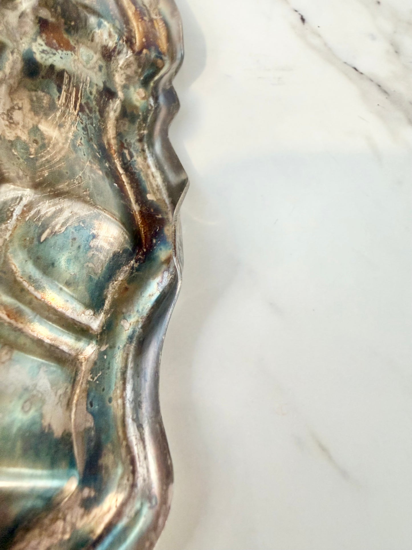 Vintage Leonard Silver Footed Tray | EP Silver-Plated | Pie Crust Trim