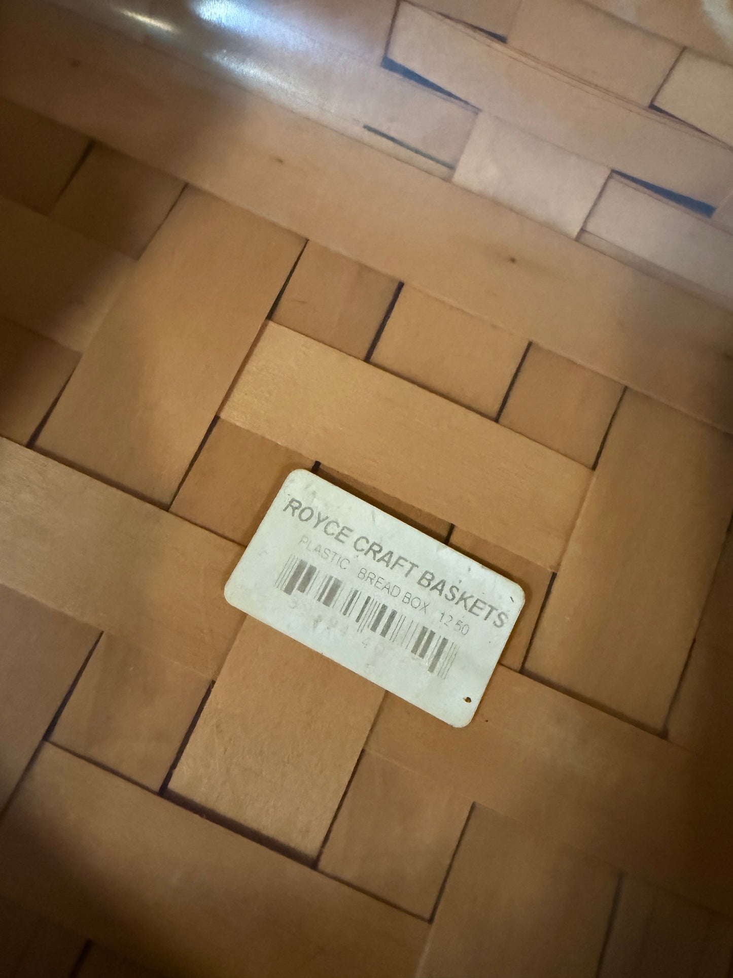 Vintage 1999 Royce Craft Bread Basket Box with Wood Lid