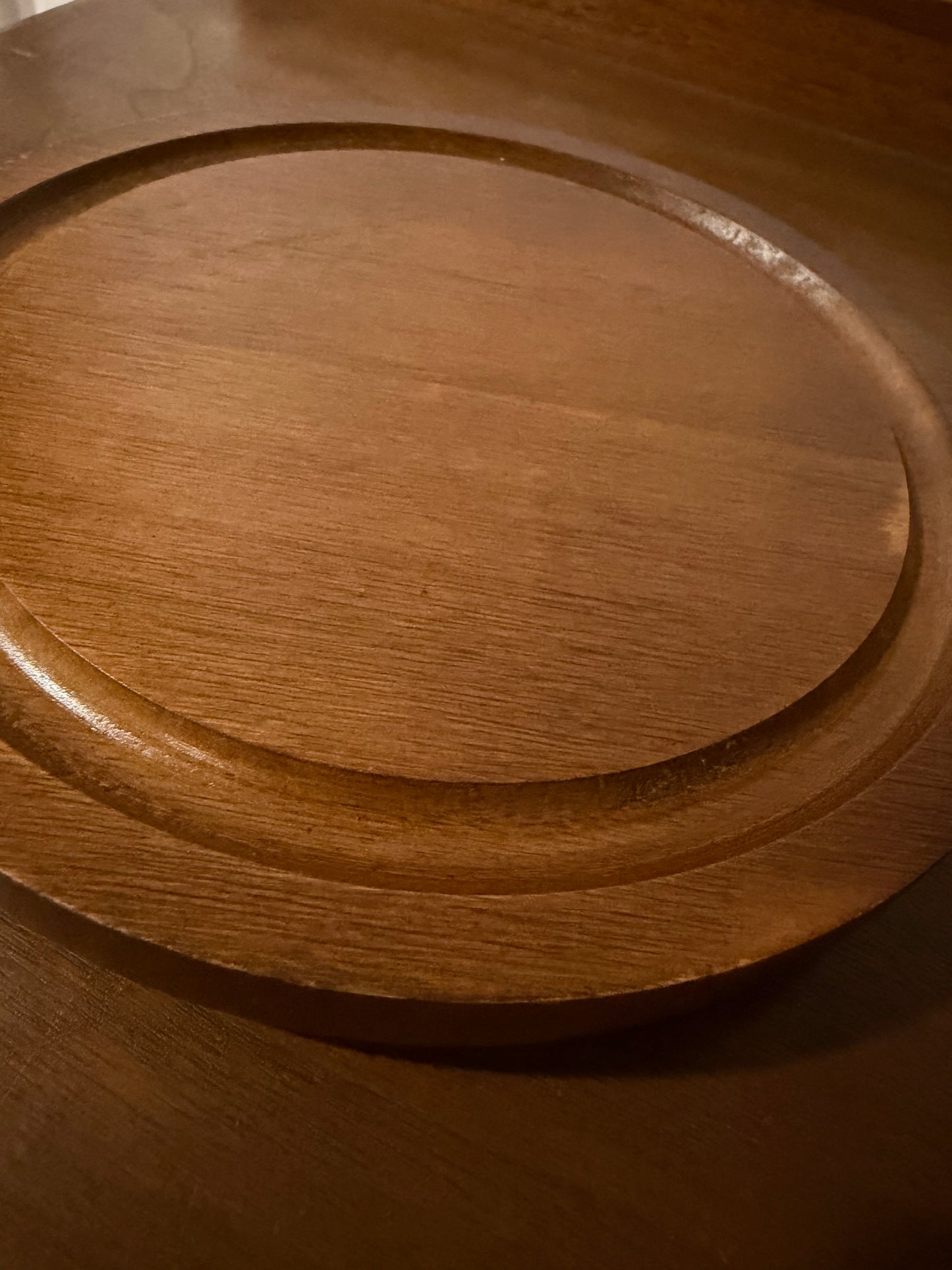 MCM Teak Vintage Cheese Board with Glass Dome Cloche – 1970s Mid-Century Entertaining Piece