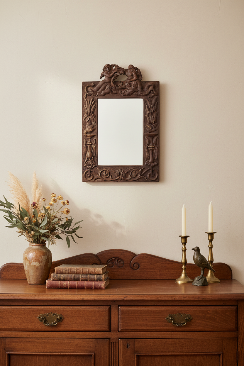 Vintage Gargoyles Studio Ornate Wall Mirror – Mermaids & Cherubs - Antique Reproduction