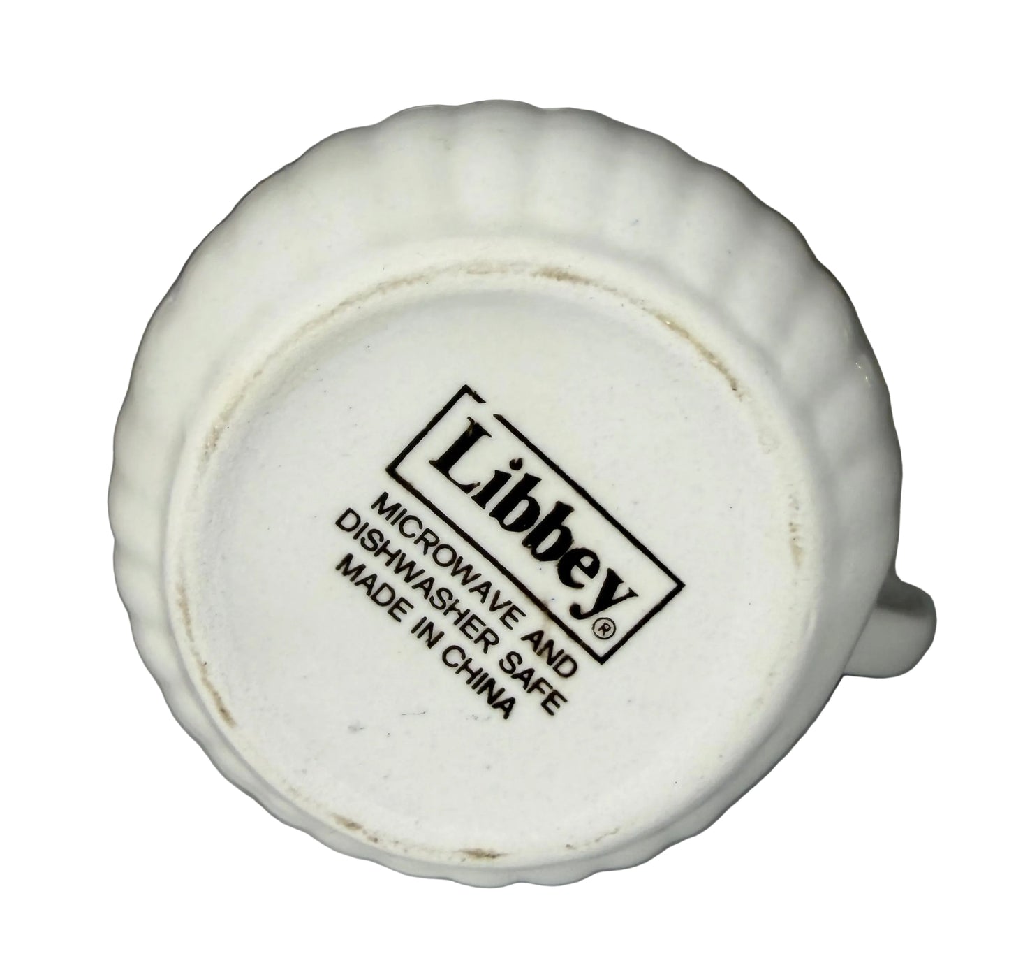 Vintage Libbey White Ceramic Creamer – Embossed Fruit Pattern, 1970s