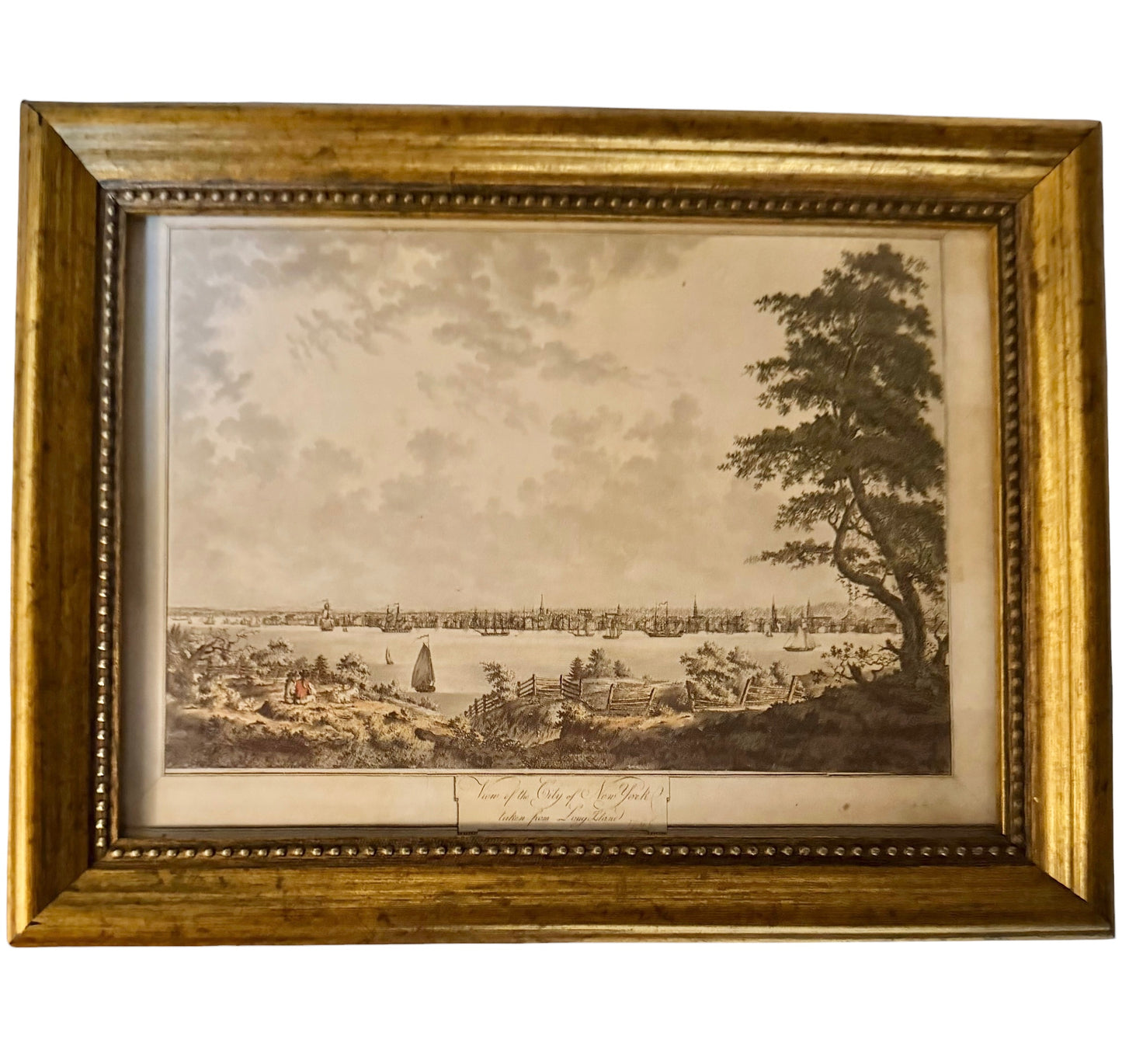 “View of the City of New-York taken from Long Island” (1796 Inspired) | Framed Flea & Frame Curated