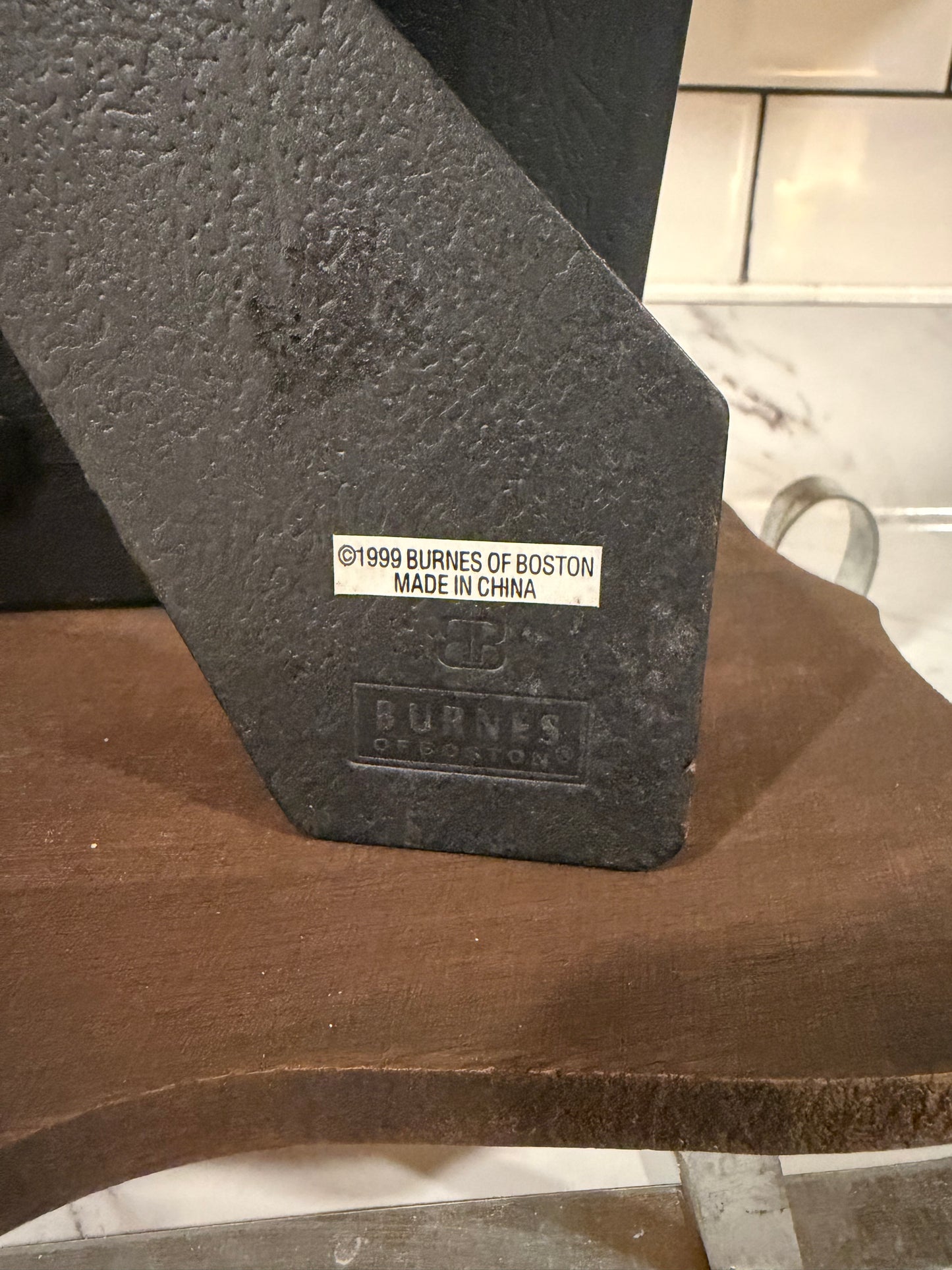 Vintage 5x7 Burnes of Boston Photo Frame – Gold & Silver, Antiqued Crackled Finish (1999)-New Old Stock