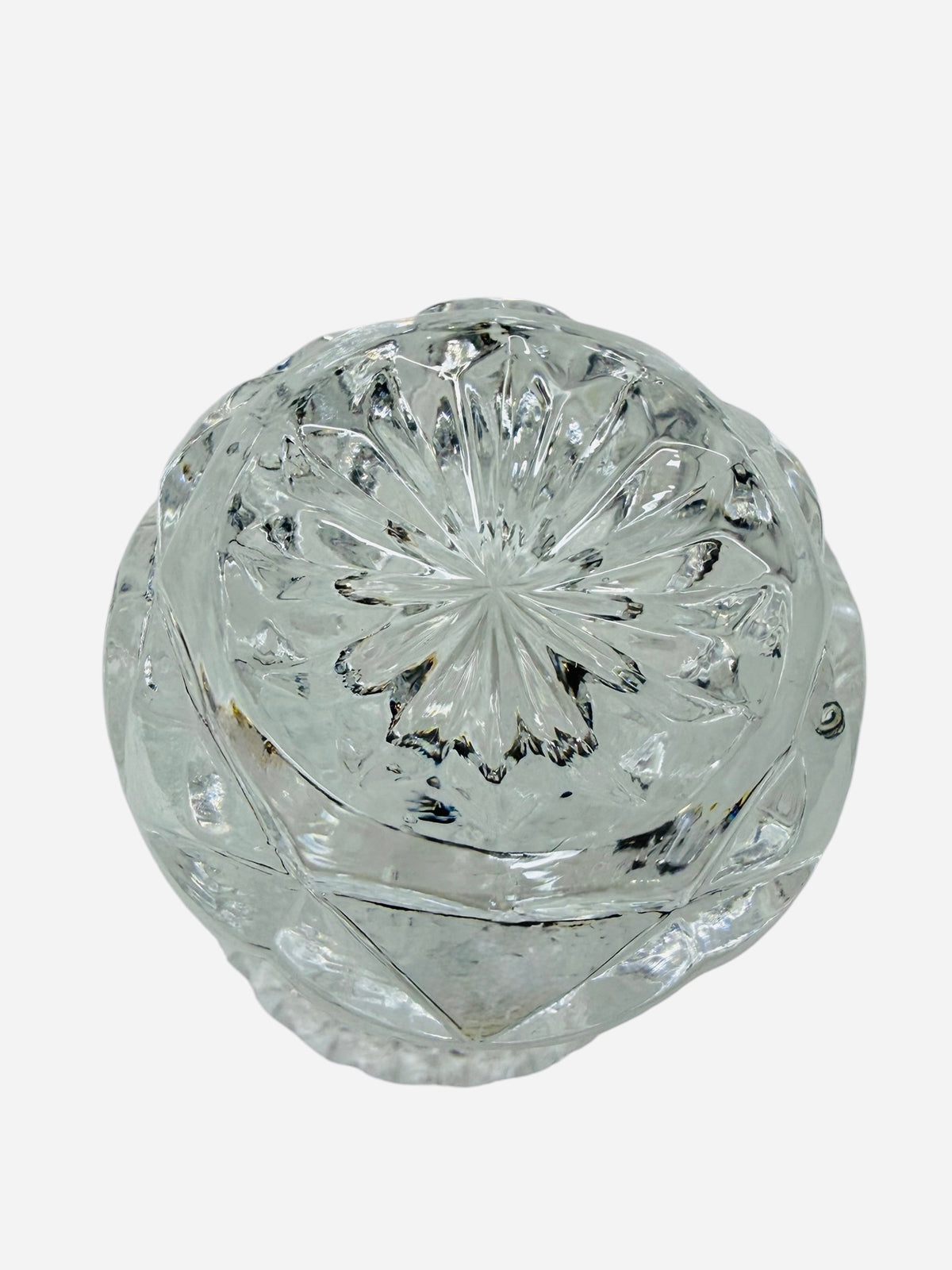 Vintage Clear Cut Crystal Miniature Bud Vase | Pineapple Base Toothpick Holder