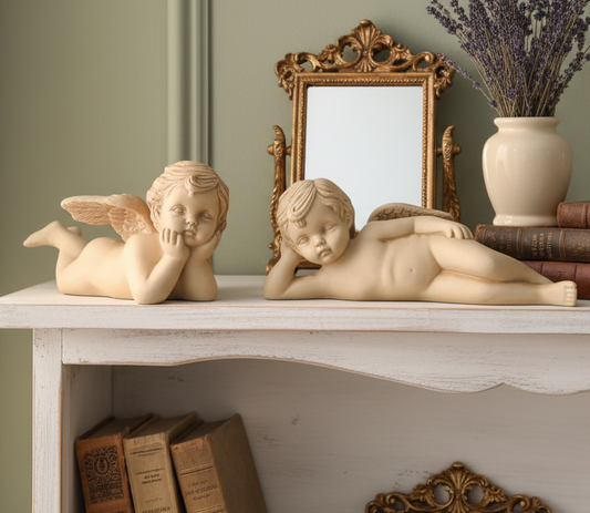 Vintage French Provincial Cherub Angel Figurines – Set of 2