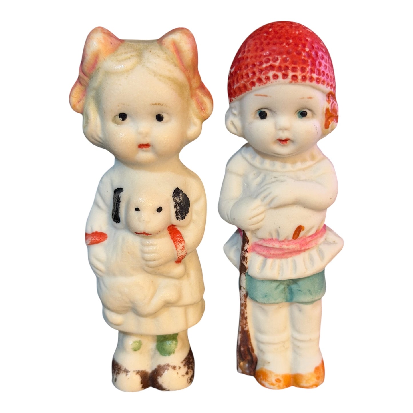 Vintage Miniature Bisque Penny Dolls | Pair | Japan | c. 1930s–1940s