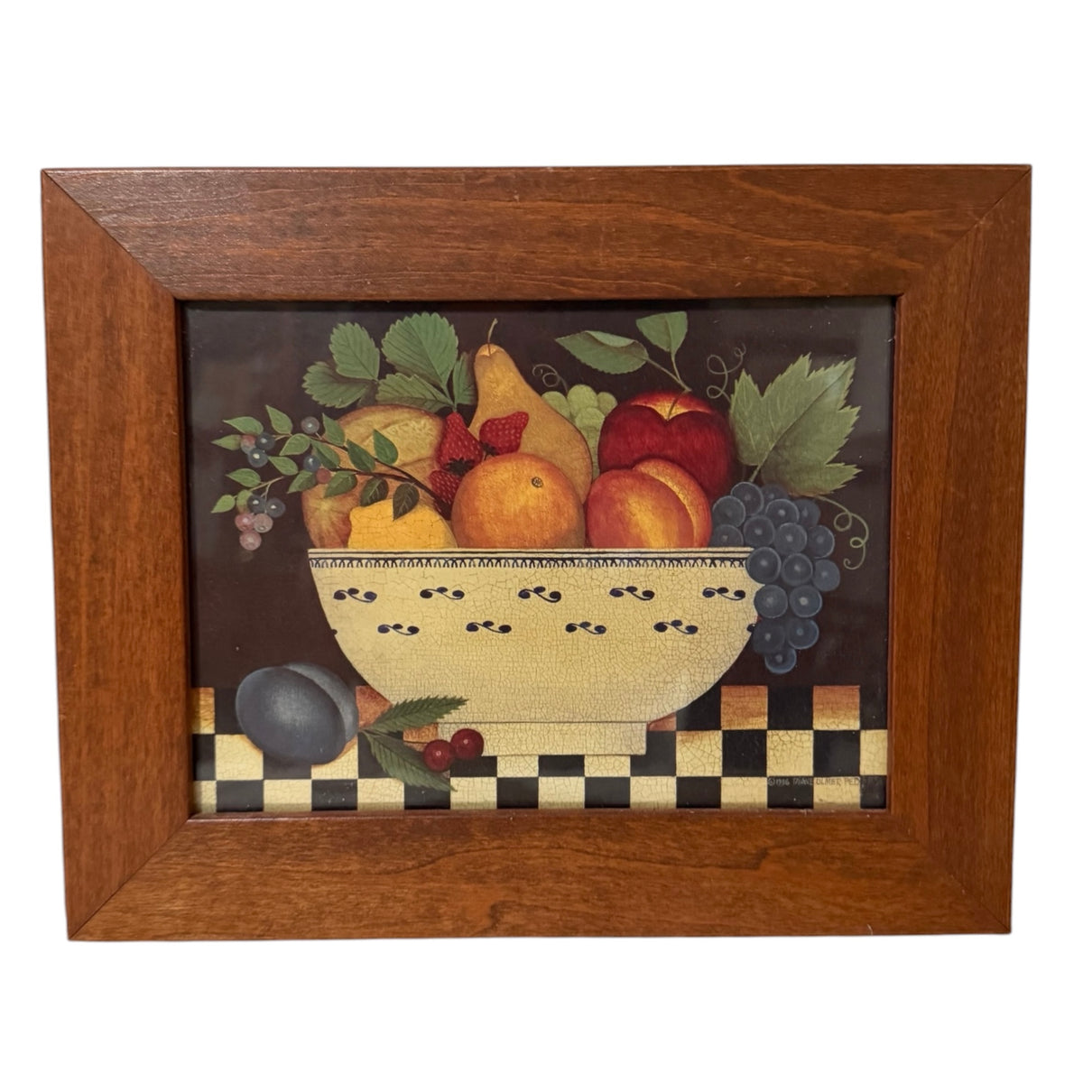 Diane Ulmer Pedersen Vintage Folk Art Fruit Prints – Set of 2 Framed Cottagecore Kitchen Art