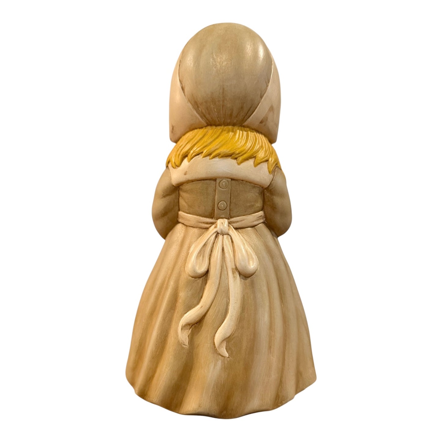 Vintage Hand-Painted Ceramic Girl Figurine | Cottagecore Fall Decor | 1987 | 10”