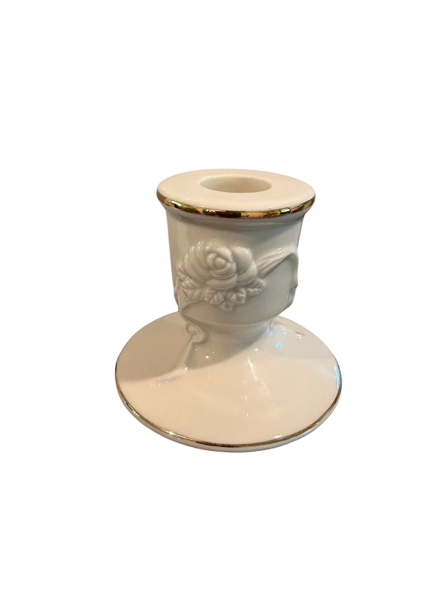 Lenox Vintage Masterpiece Collection Vase & Rosebud Candlestick Set – Ivory Fine Porcelain with 24K Gold Trim