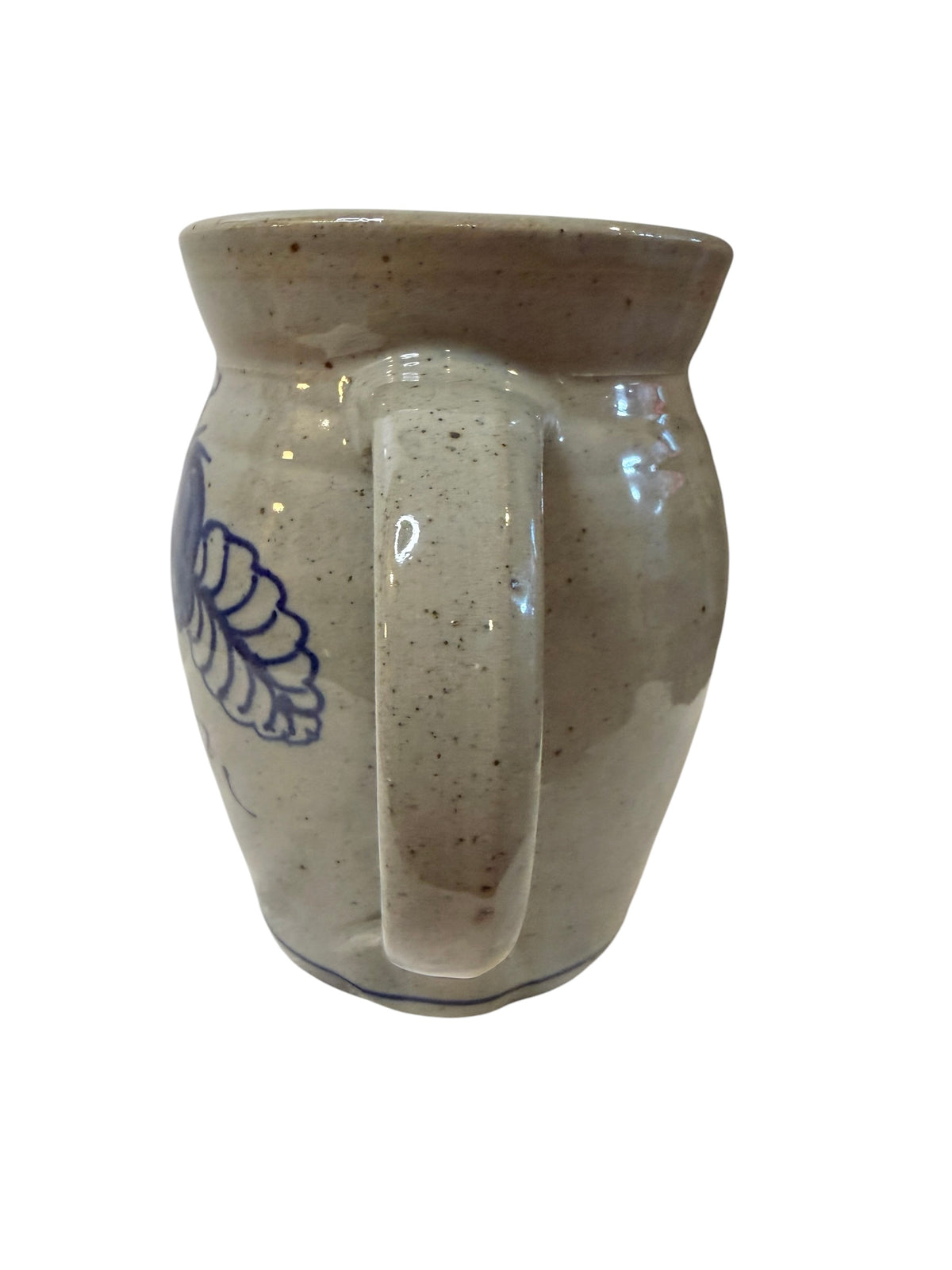 Great Bay Pottery Salt-Glazed Stoneware Pitcher – Cobalt Blue Strawberry Vine