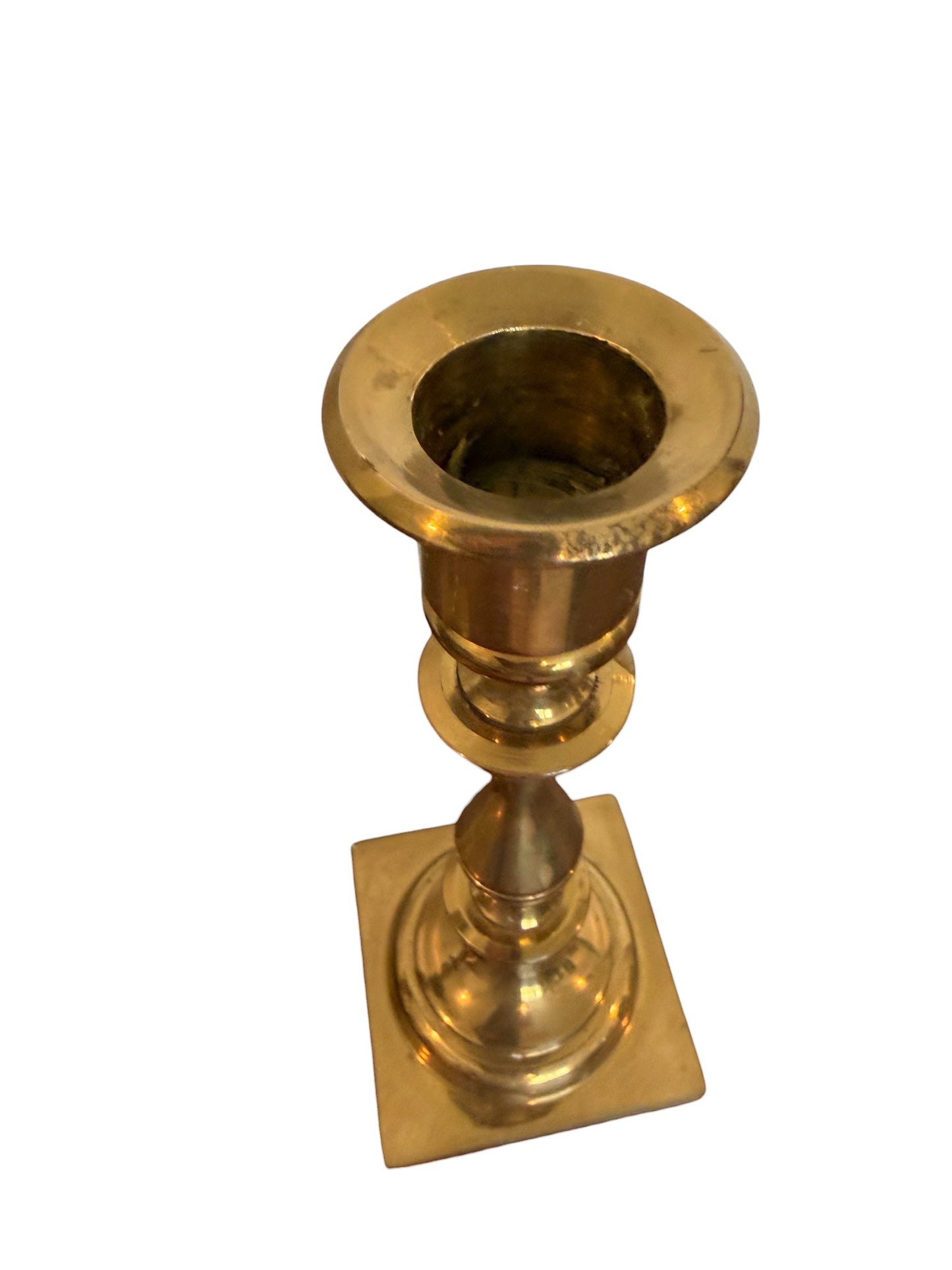 Neoclassical Vintage Brass Baluster Candlestick Holders – Pair | Classic Column Design