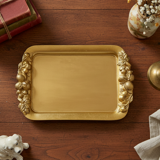 Vintage 1960s Italian Florentine Giltwood Fruit Medallion Tray – PF4 Italy