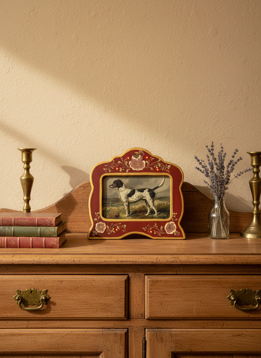 Hand-Painted Wooden Floral Frame – Made in Portugal