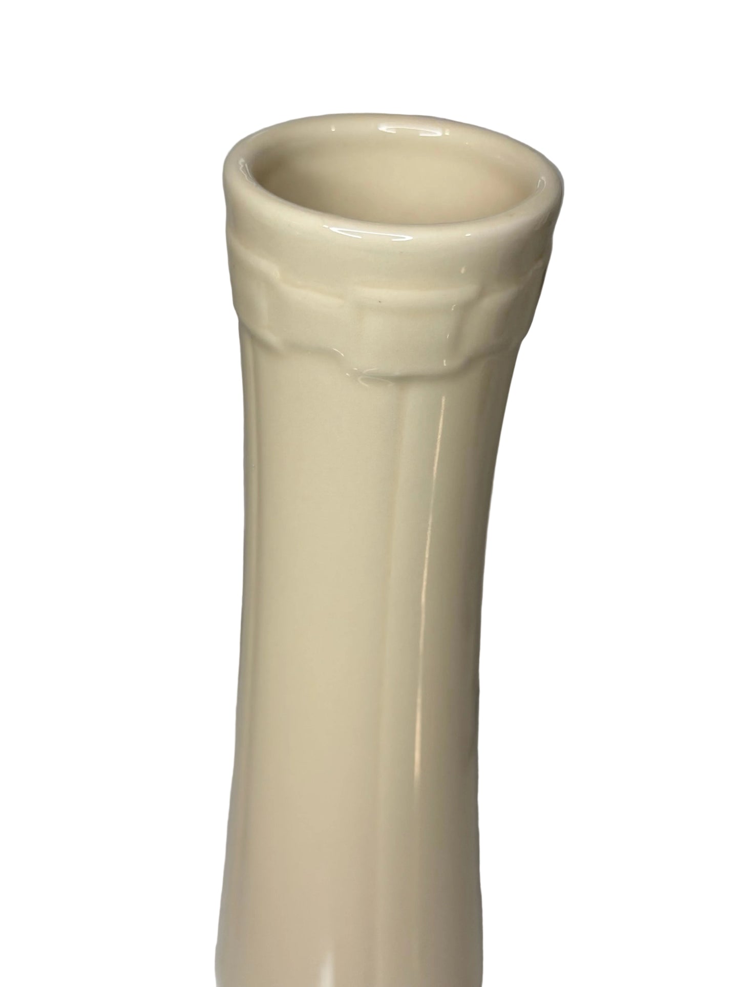 Longaberger Woven Traditions Ivory Bud Vase | Ceramic Basketweave Vase