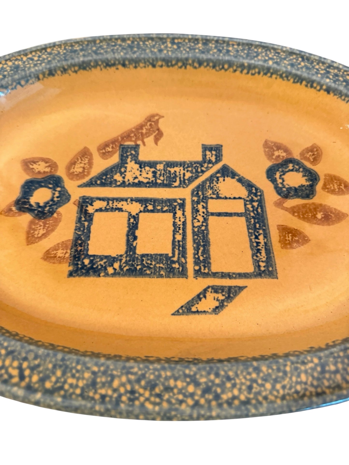 Pfaltzgraff “America” Oval Vintage Serving Platter – 14” Folk Art Stoneware (MAFA Collection)