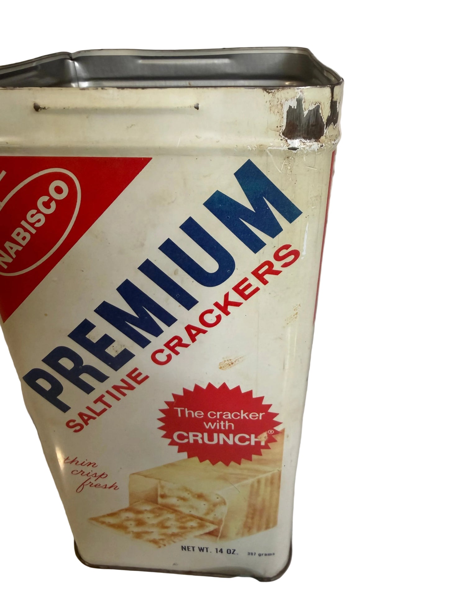 Vintage Nabisco Premium Saltine Cracker Tin Canister (c. 1969)