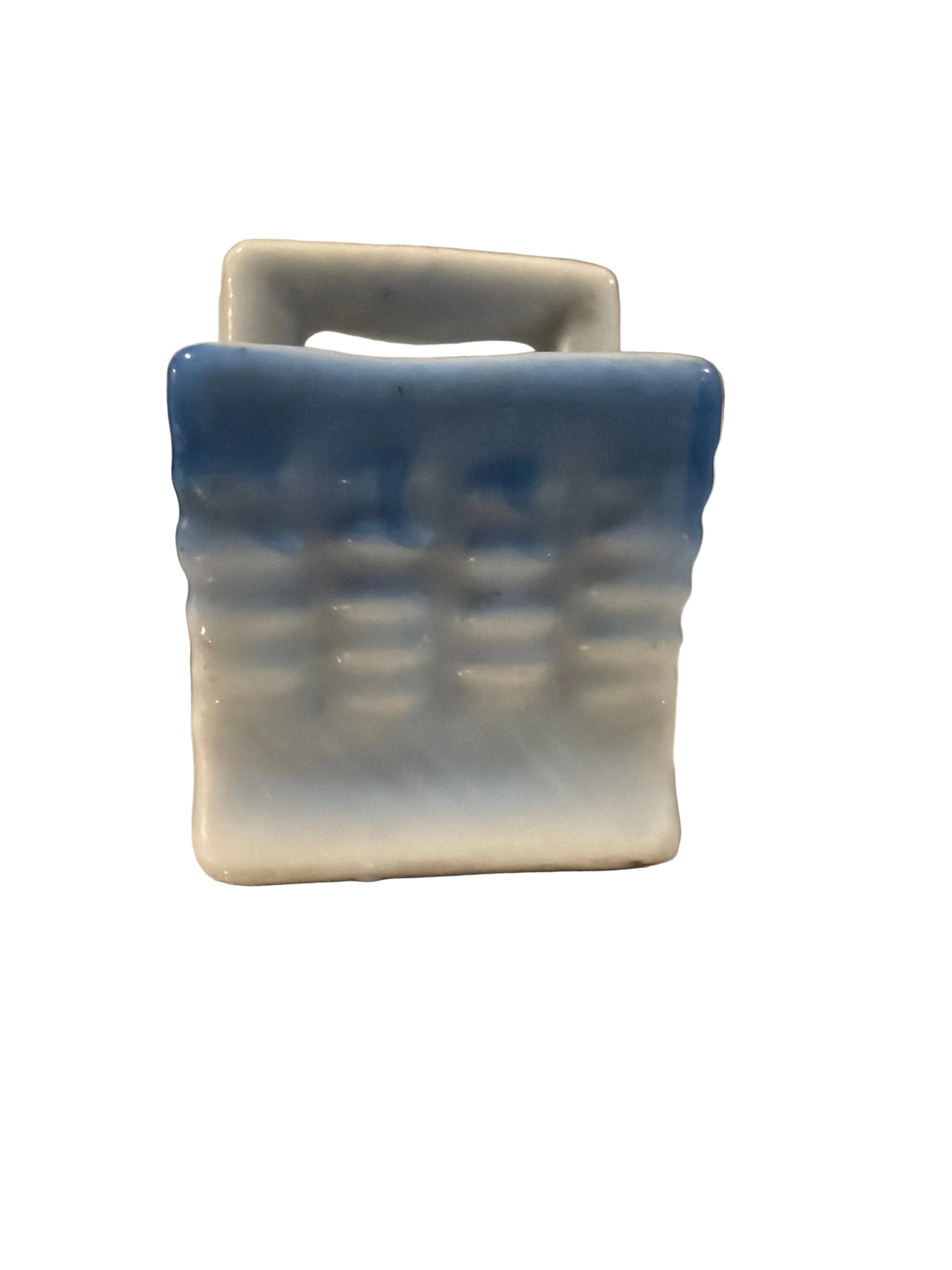 Miniature Vintage Isco Hand-Painted Porcelain Basket – Made in Japan – c. 1950s