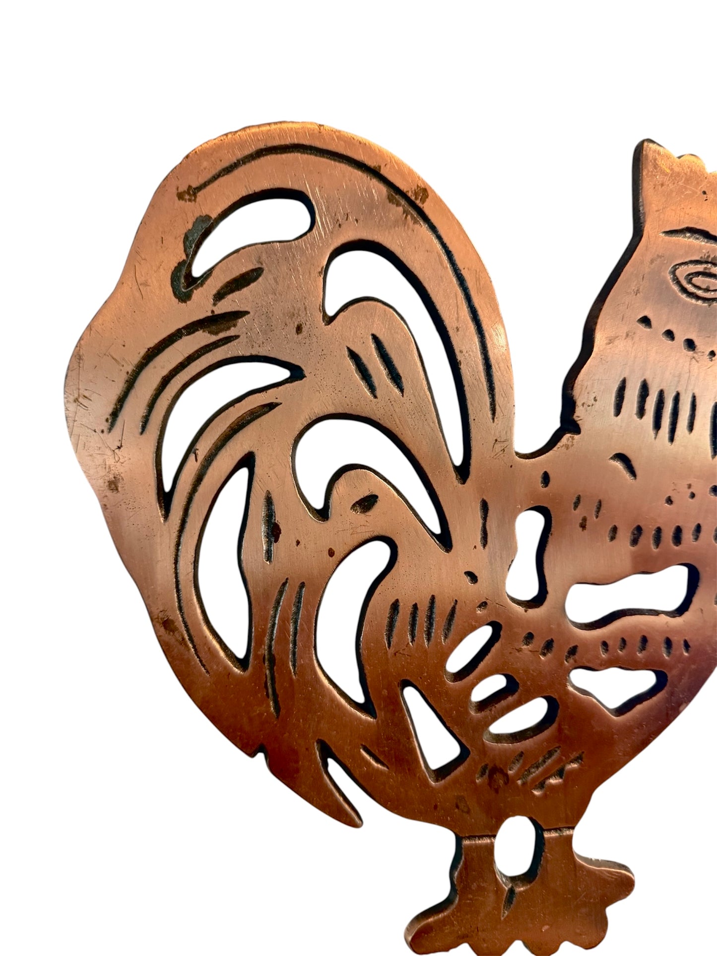 Copper Vintage Rooster Trivet | Farmhouse Kitchen Decor | Rustic Wall Hanging