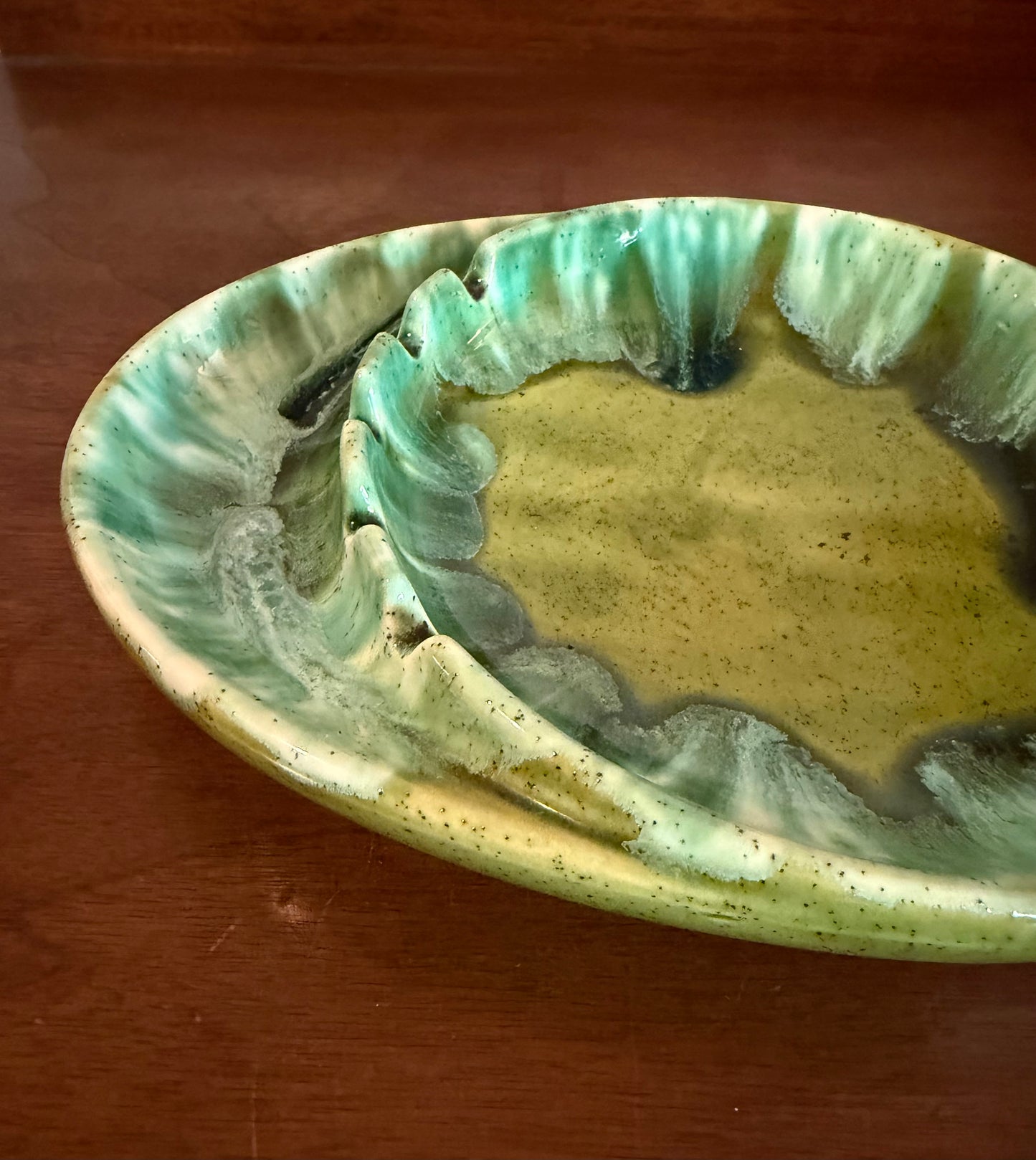 Mid-Century Modern Glazed Ceramic Ashtray / Catchall Dish