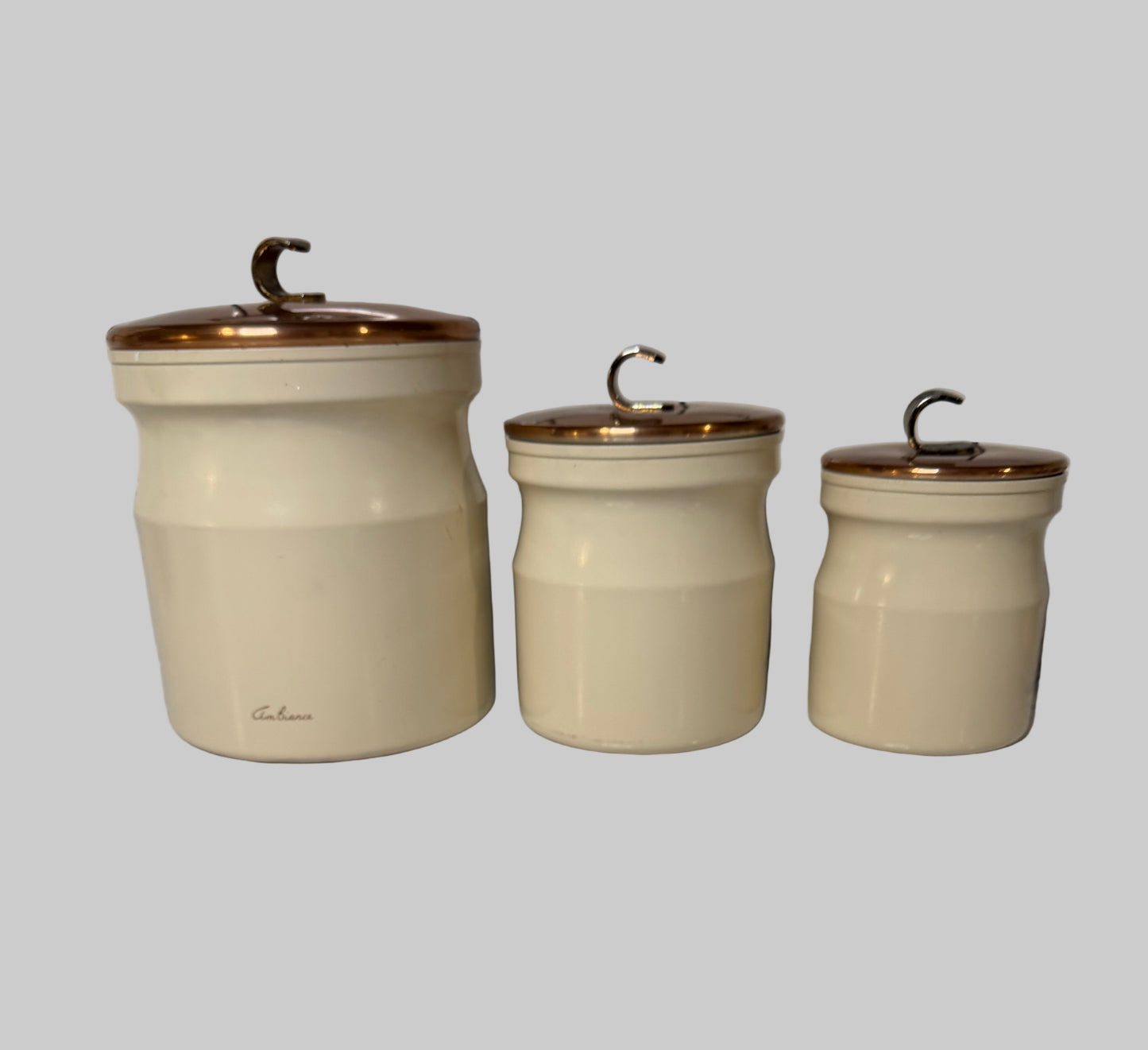 Hall Ambiance Copper Top Metal Canister Set – Set of 3