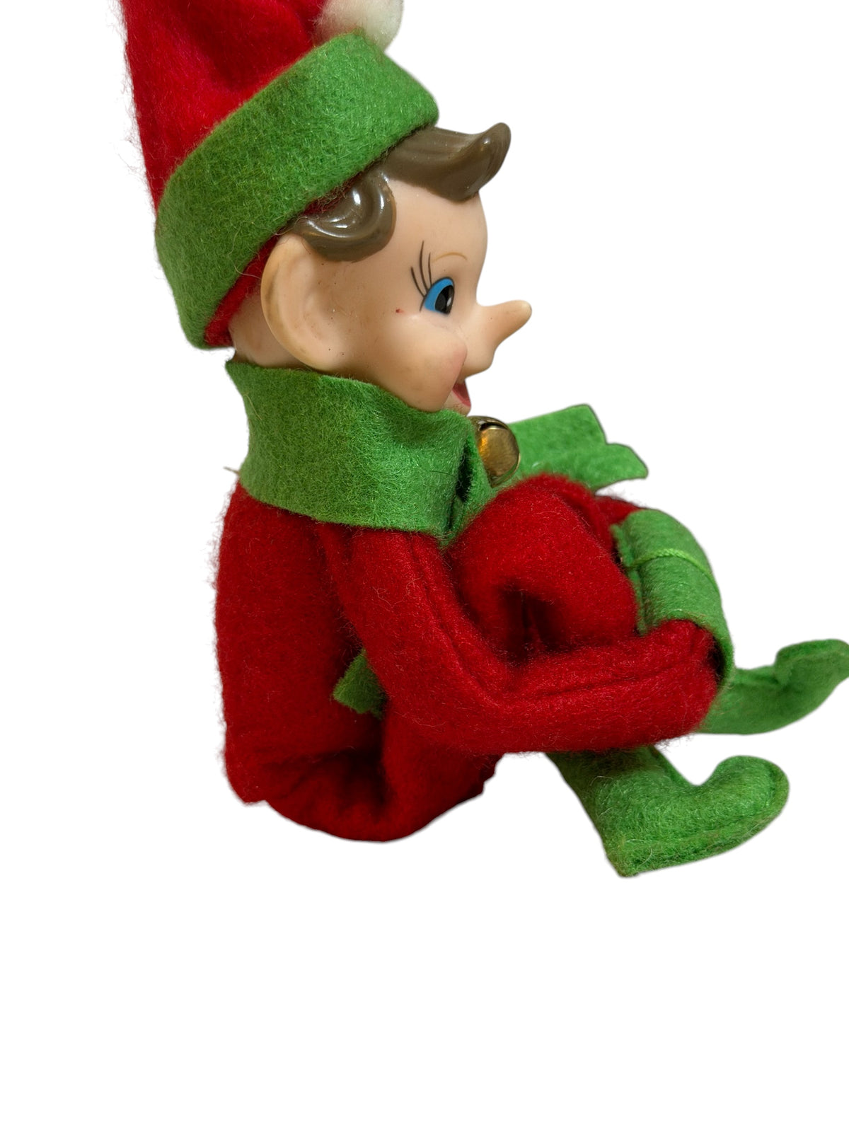 Annalee 2013 Winking Christmas Knee-Hugger Elf – Red & Green Felt -5”