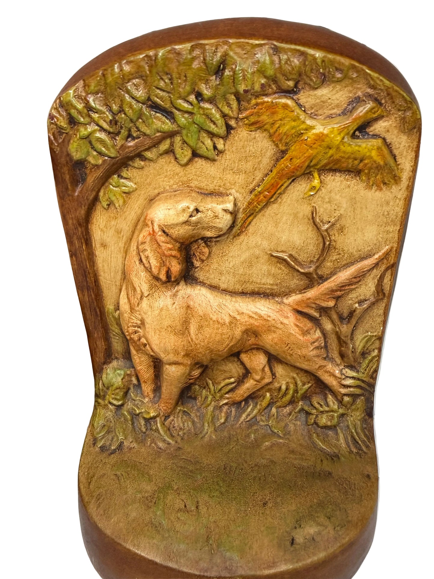 Vintage Hunting Dog Chalkware Bookends – Pair