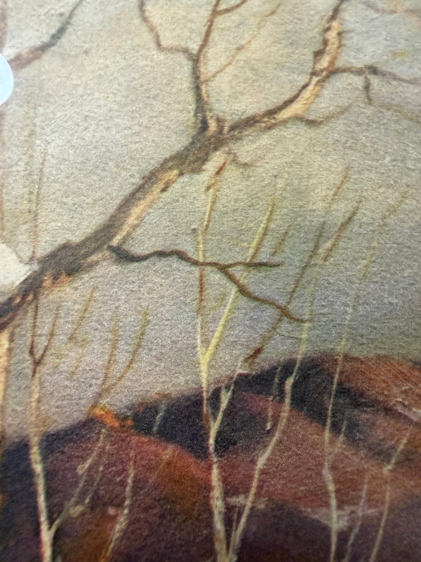 Vintage Robert Wood “Snow in the Catskills” Textured Print | Framed Mid-Century Winter Landscape