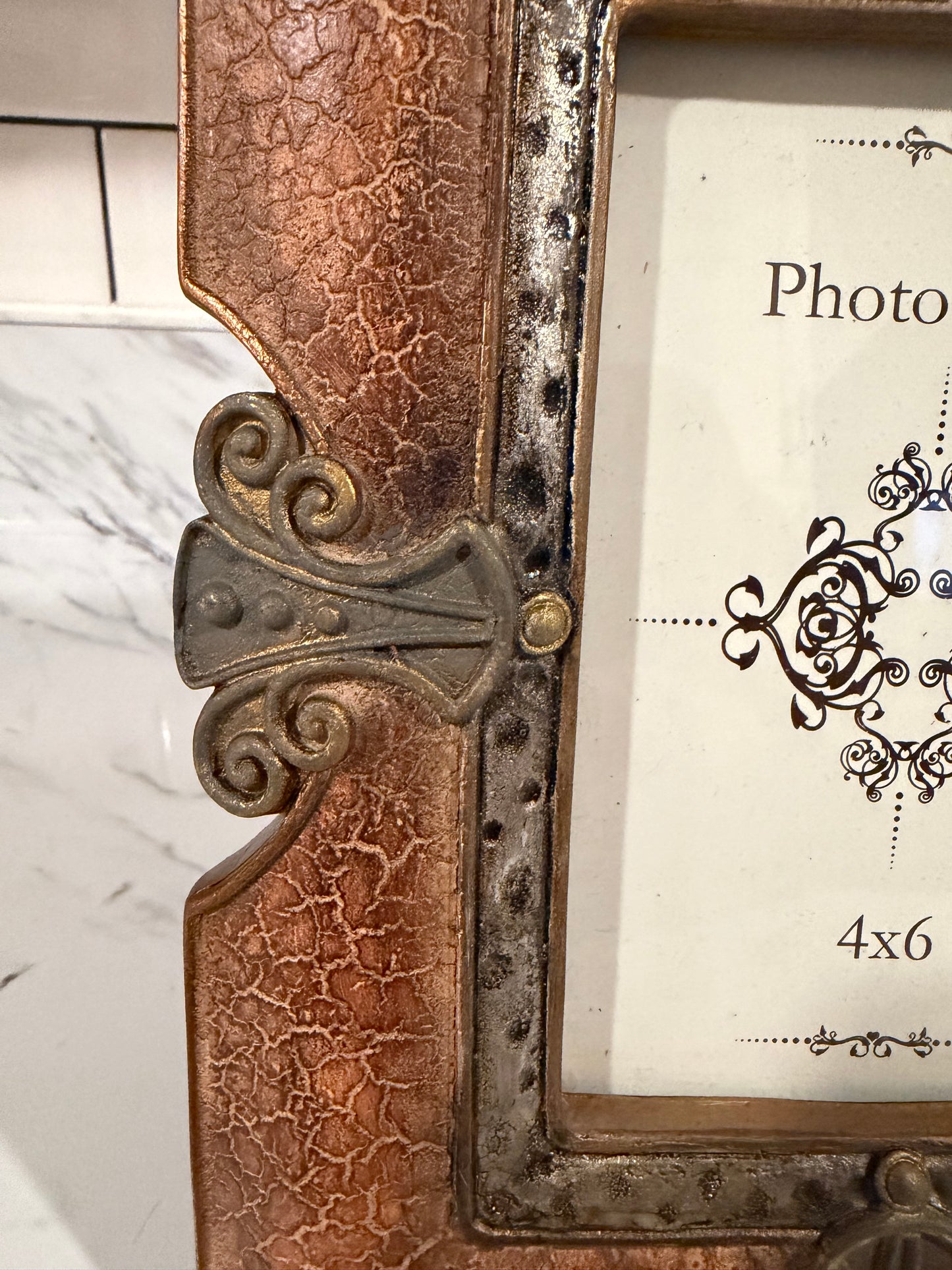 Vintage-Style Ornate Picture Frame | Bronze-Copper Finish | 4x6 Photo Holder
