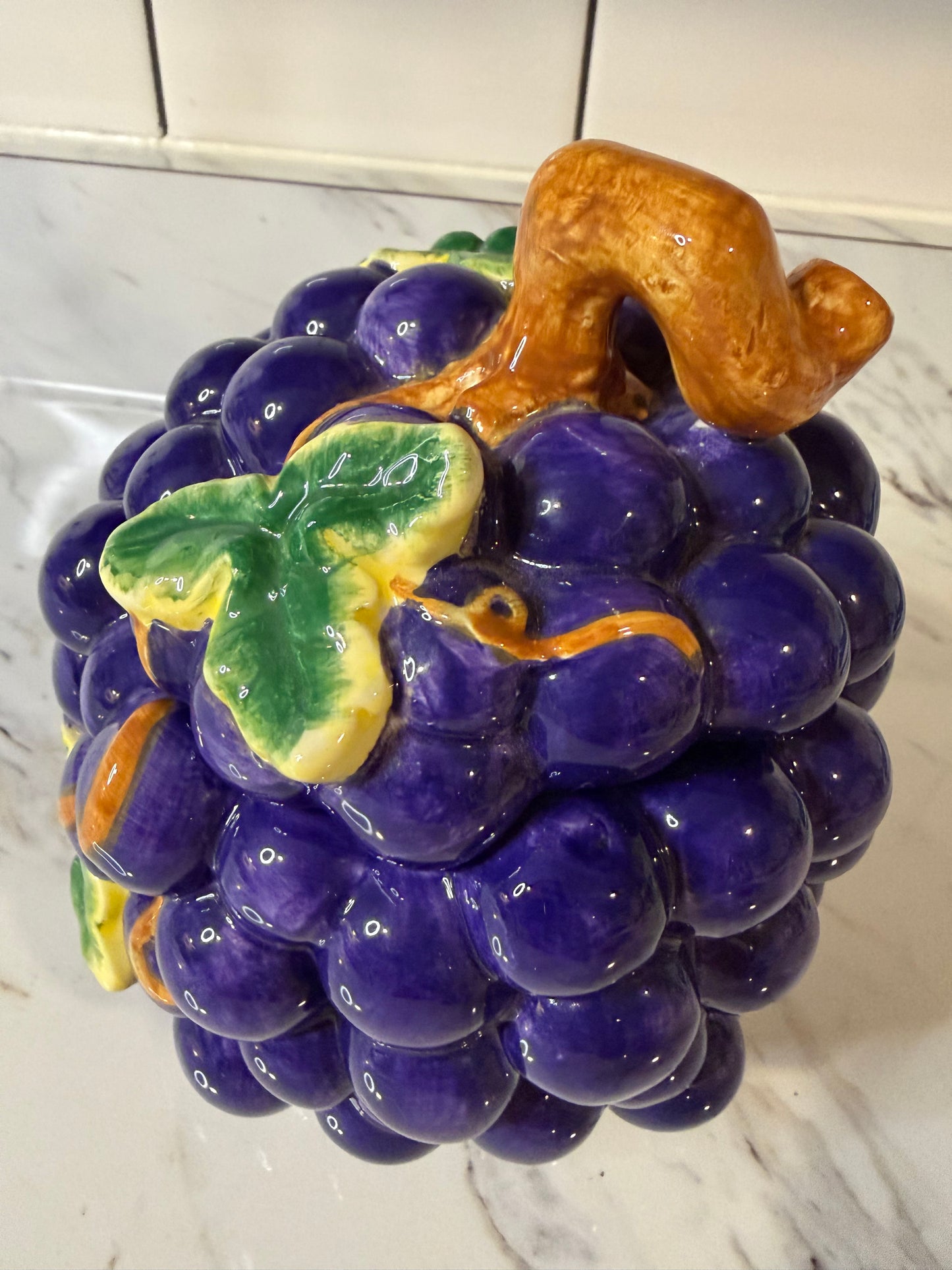 Vintage Ceramic Grape Cluster Jar