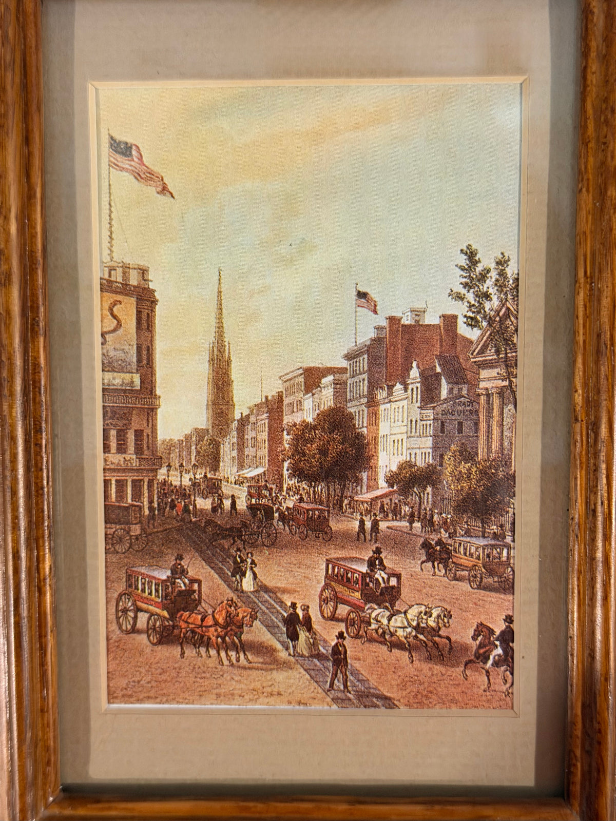 Broadway N.Y. 1966 Book Print in Vintage Wood Frame – Flea & Frame Creation