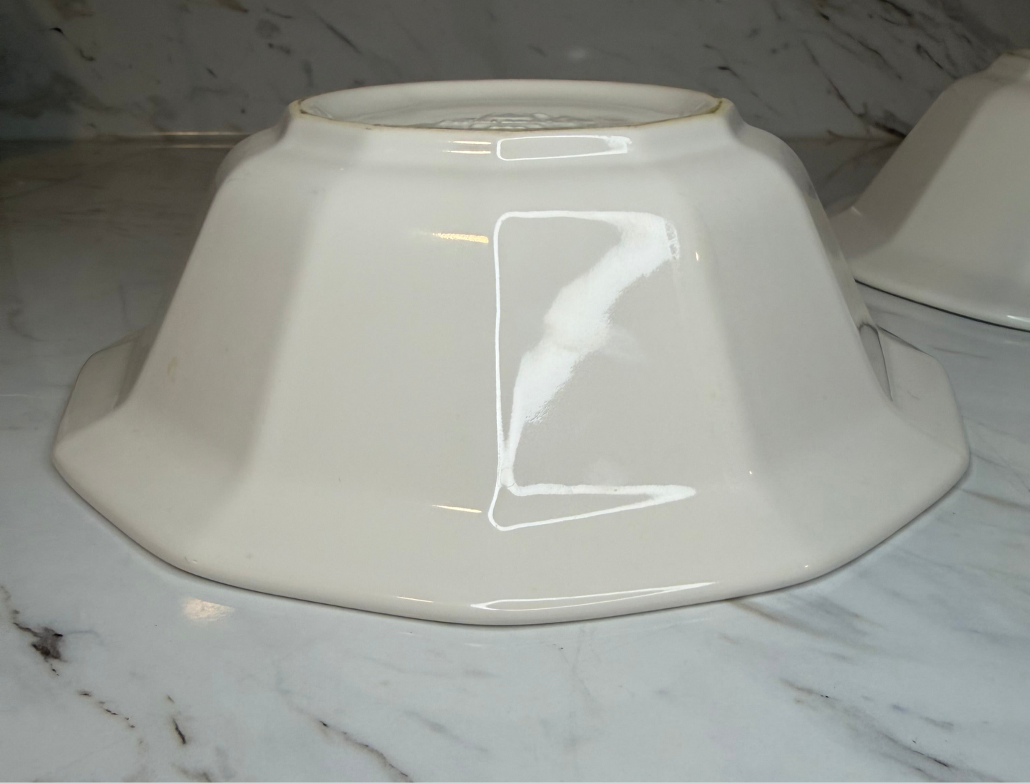 Vintage Set of 2 Pfaltzgraff Heritage White Round Vegetable Serving Bowls | Stoneware