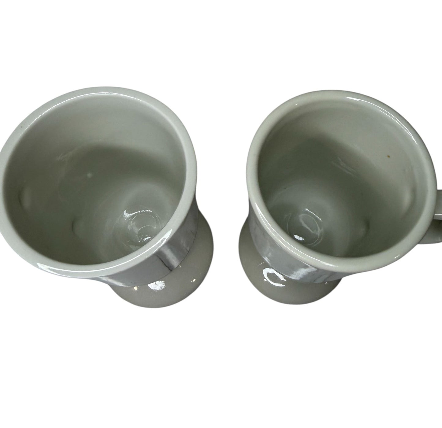 Hall China Vintage Pedestal Irish Coffee Mugs – Set of 2 | Stoneware - Ironstone | Made in USA