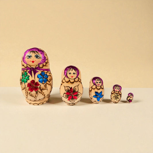 Vintage Matryoshka Nesting Doll Set – Set of 5