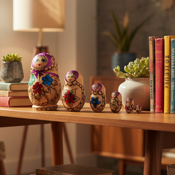 Vintage Matryoshka Nesting Doll Set – Set of 5