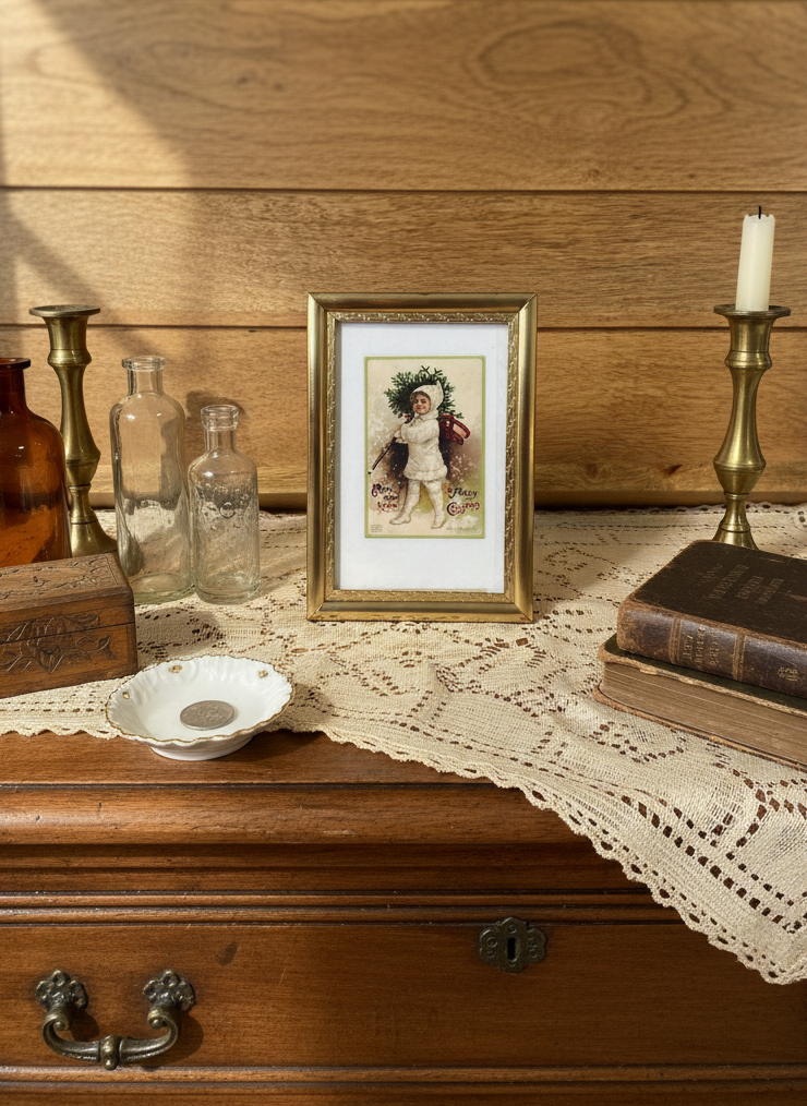 Vintage Gold Metal Ornate Picture Frame — 3” x 5”