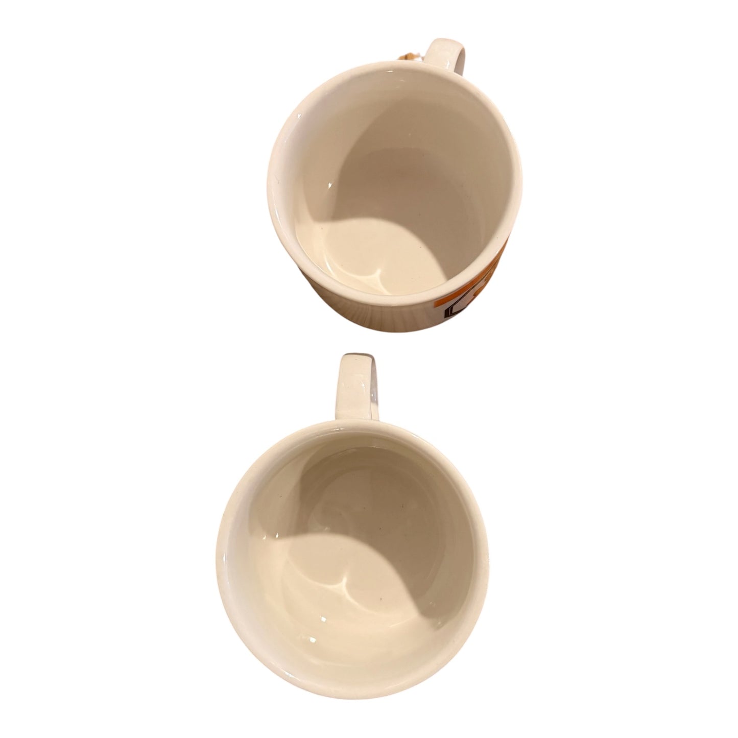 Set of 2 Vintage 1970s–1980s Retro Stoneware “Soup” Mugs