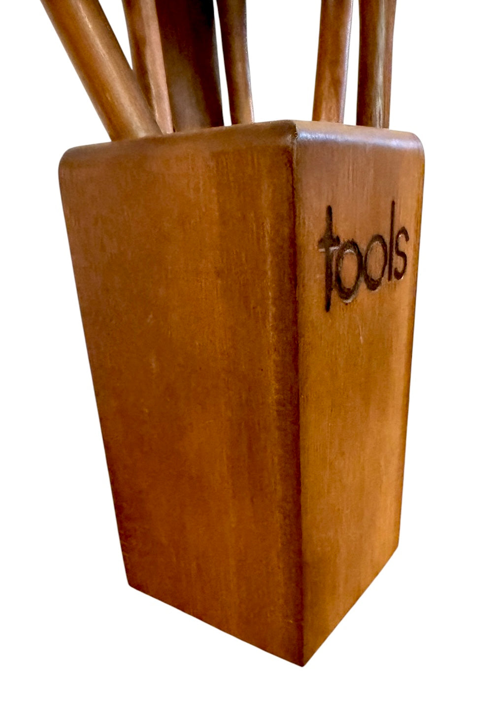 Mid-Century Vintage Wooden Kitchen Tool Set with Holder