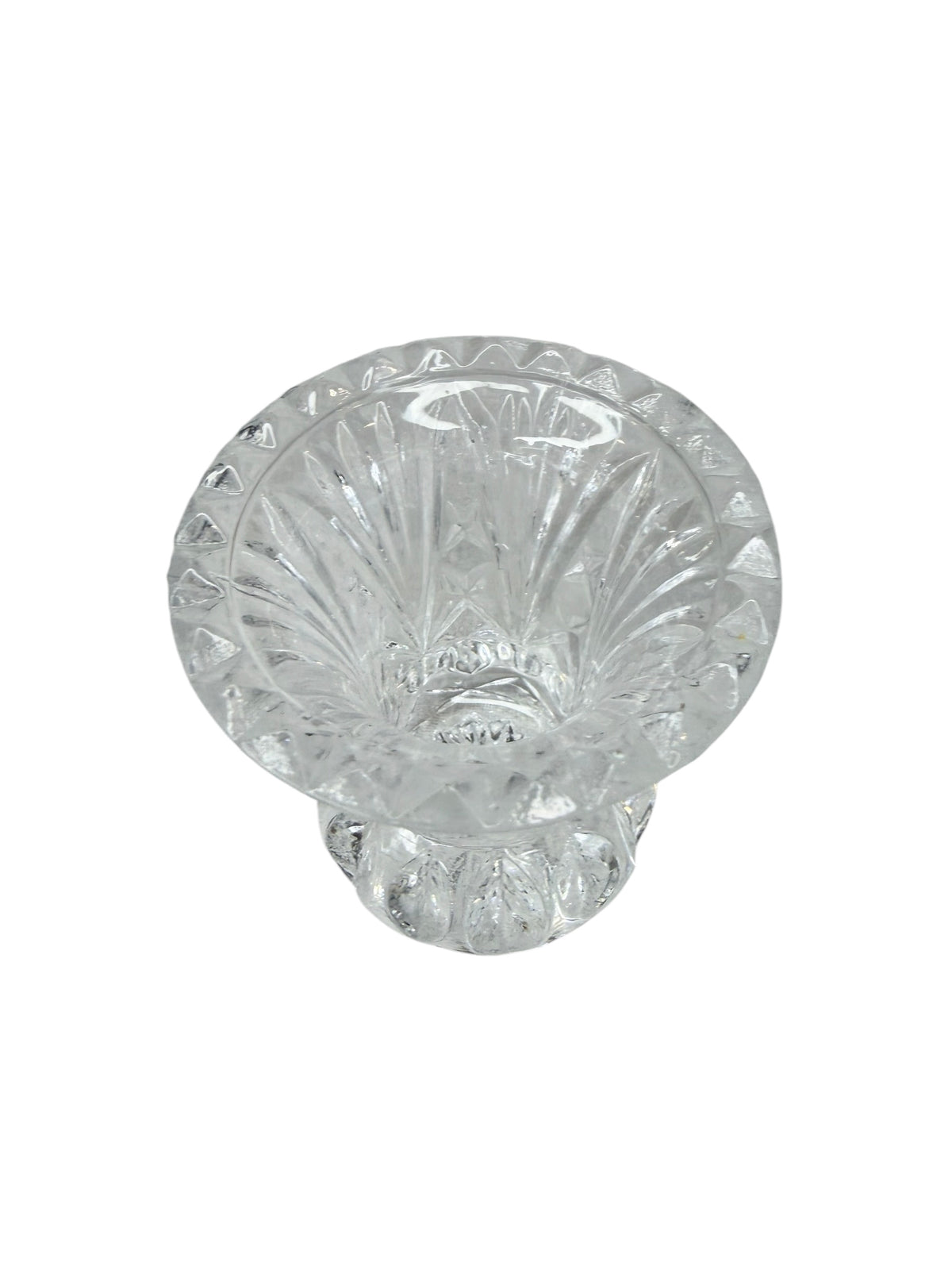 Vintage Clear Cut Crystal Miniature Bud Vase | Pineapple Base Toothpick Holder