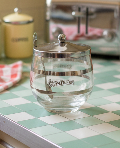 Libbey Sweet ’N Low Vintage Glass Sugar Bowl – Mid-Century Advertising Kitchenware