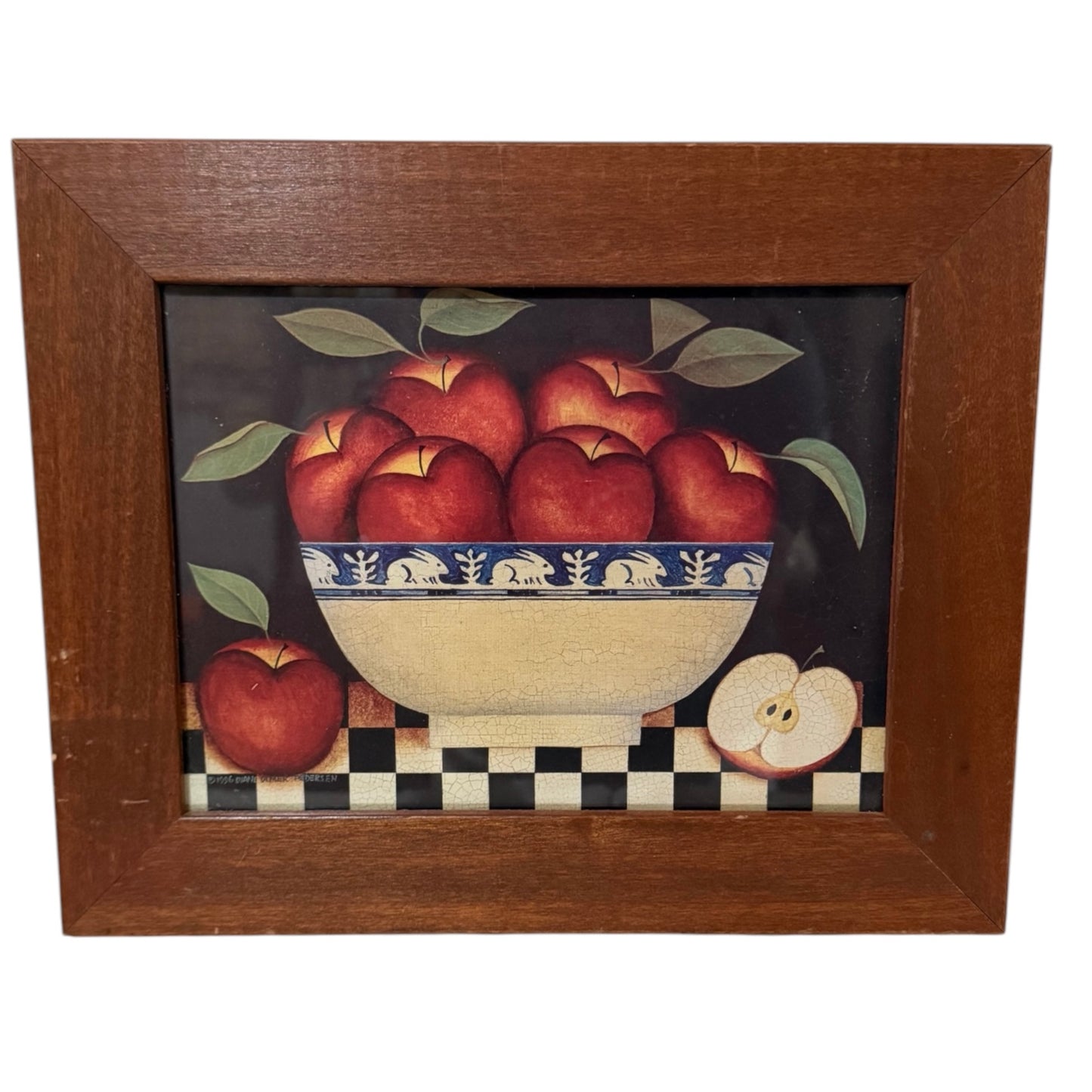 Diane Ulmer Pedersen Vintage Folk Art Fruit Prints – Set of 2 Framed Cottagecore Kitchen Art