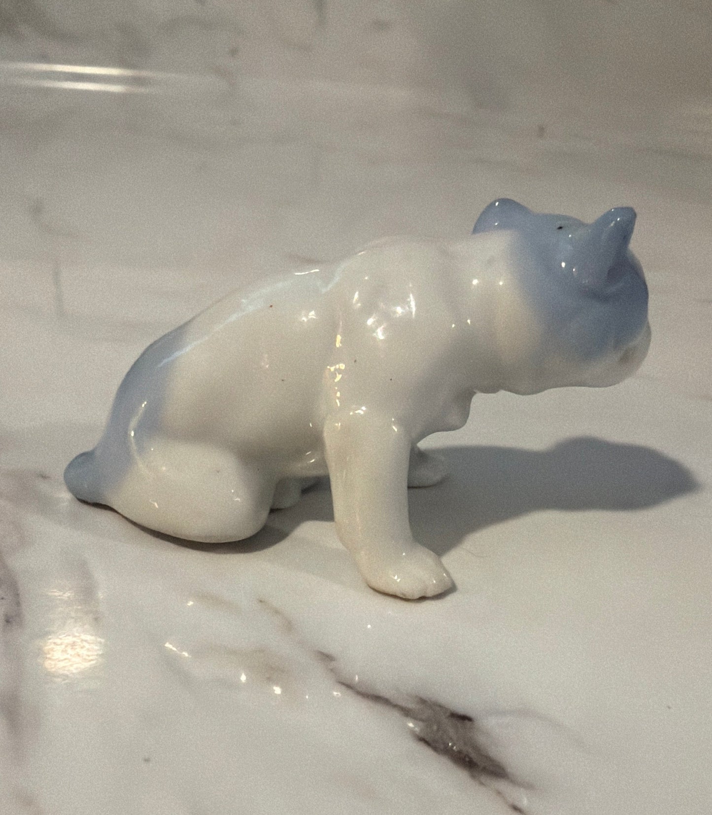 Miniature Vintage Ceramic English Bulldog Figurine – Possibly Made in Japan – 1.25” H x 2” L