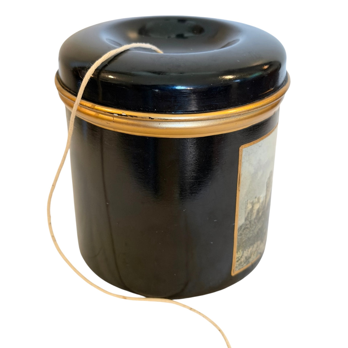 Lady Clare Windsor Castle String Dispenser – Vintage English Lacquered Tin Twine Holder - 1960s–1970s