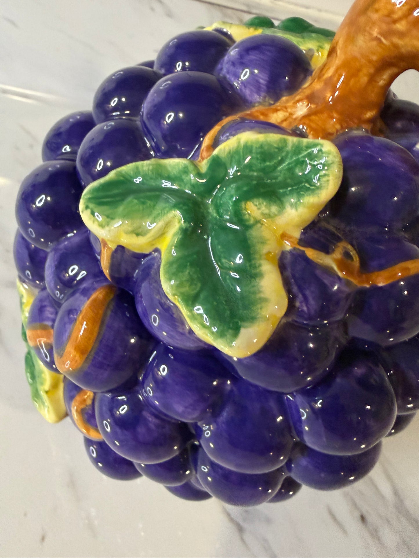 Vintage Ceramic Grape Cluster Jar