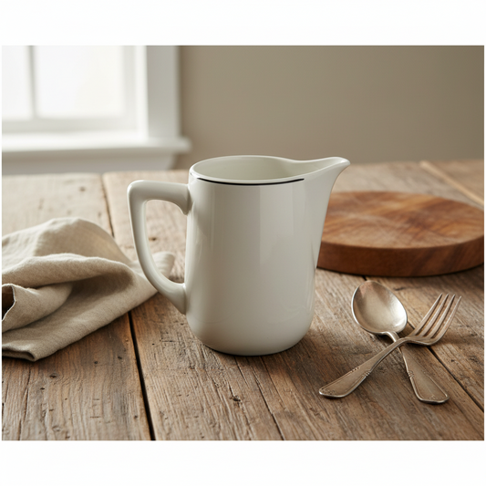 Vintage White Restaurant Ware Creamer Pitcher – Early to Mid-20th Century