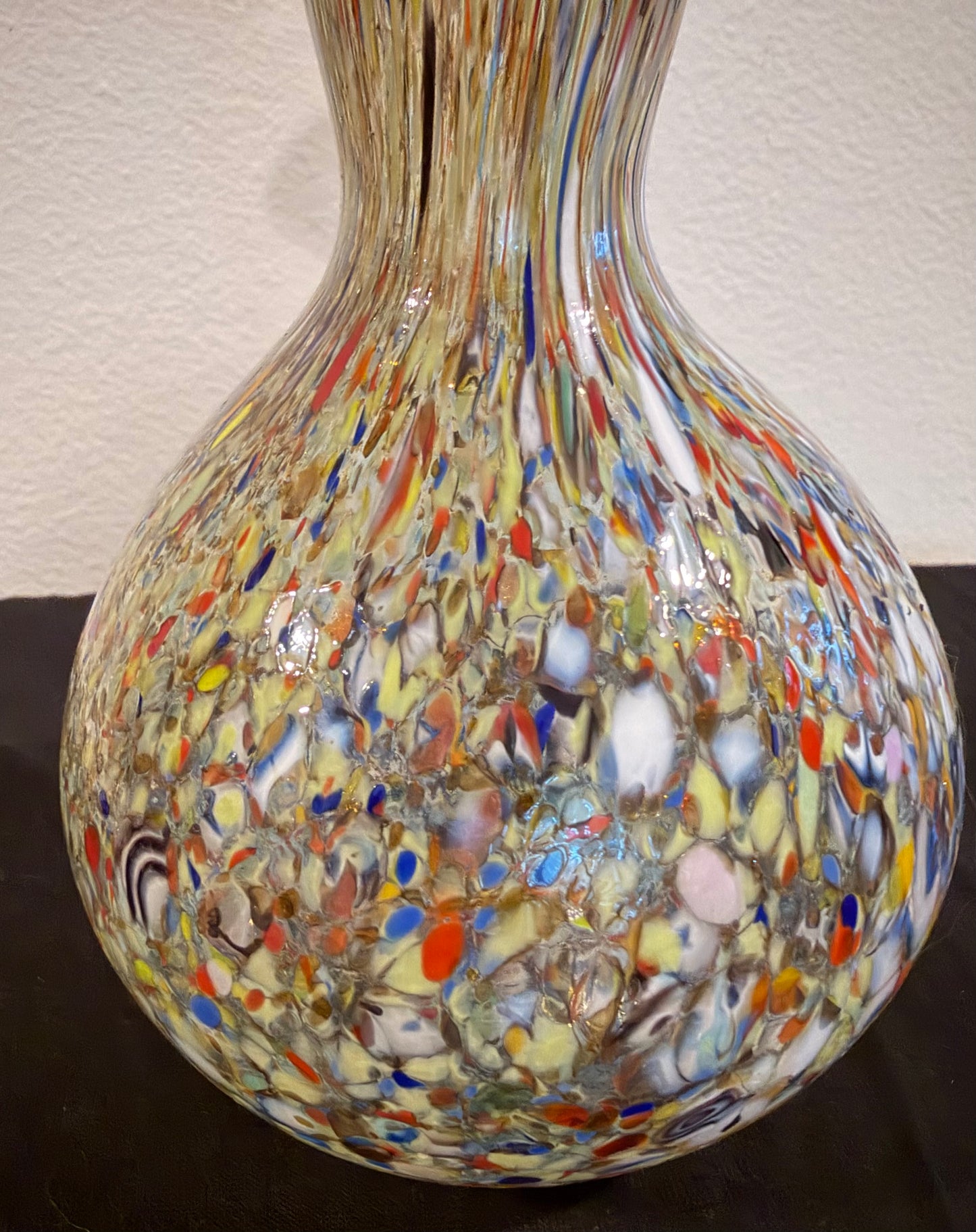 Murano Hand-Blown Art Glass Confetti Swirl Vase (Vetreria Riunite Vecchia Murano)