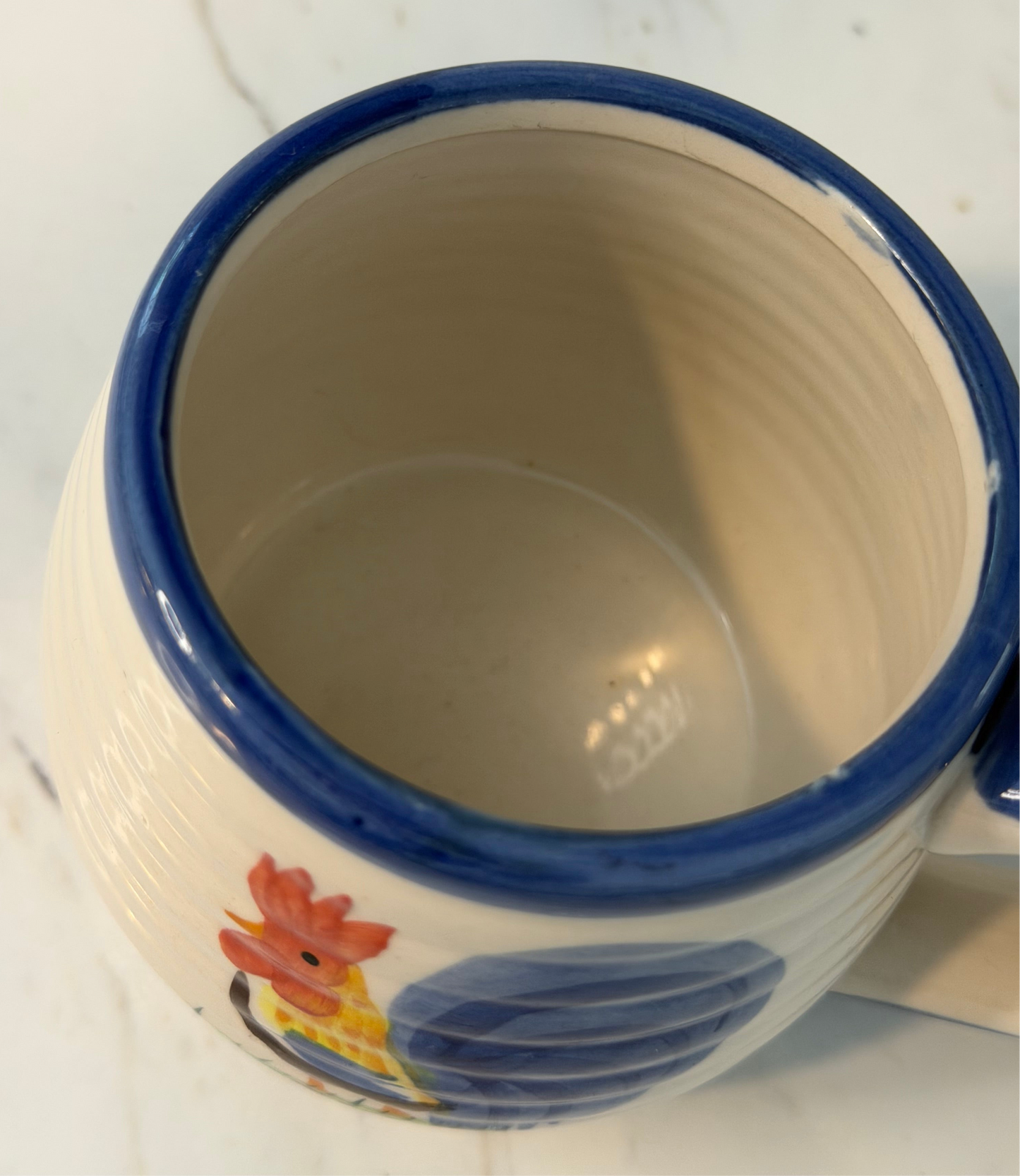 Alco Industries AOI15 Hand-Painted Rooster Stoneware Coffee Mug