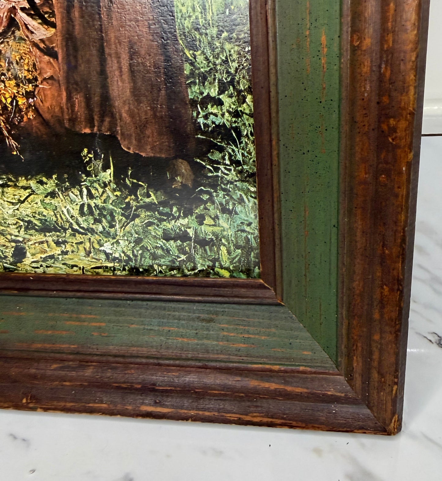 Vintage Framed Print – Daniel Ridgway Knight “Girl by a Stream, Flanders”